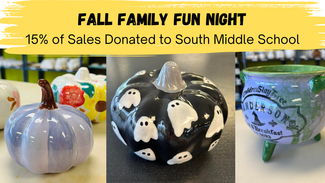 Fall Pottery Painting Fundraiser for South Middle School